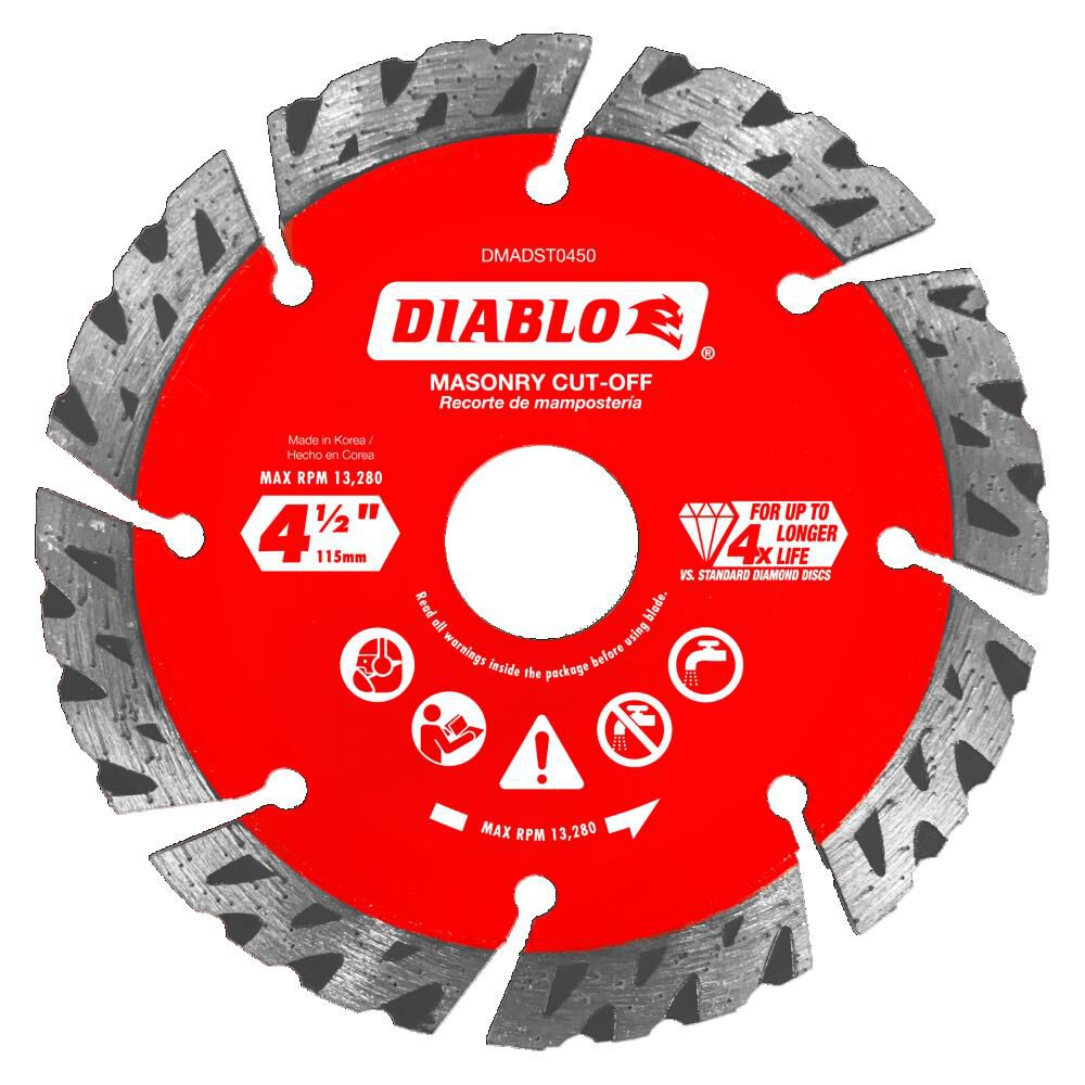 4-1/2in Diamond Segmented Turbo Cut-Off Discs for Masonry DMADST0450