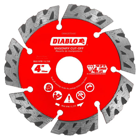 4in Diamond Segmented Turbo Cut-Off Discs for Masonry DMADST0400