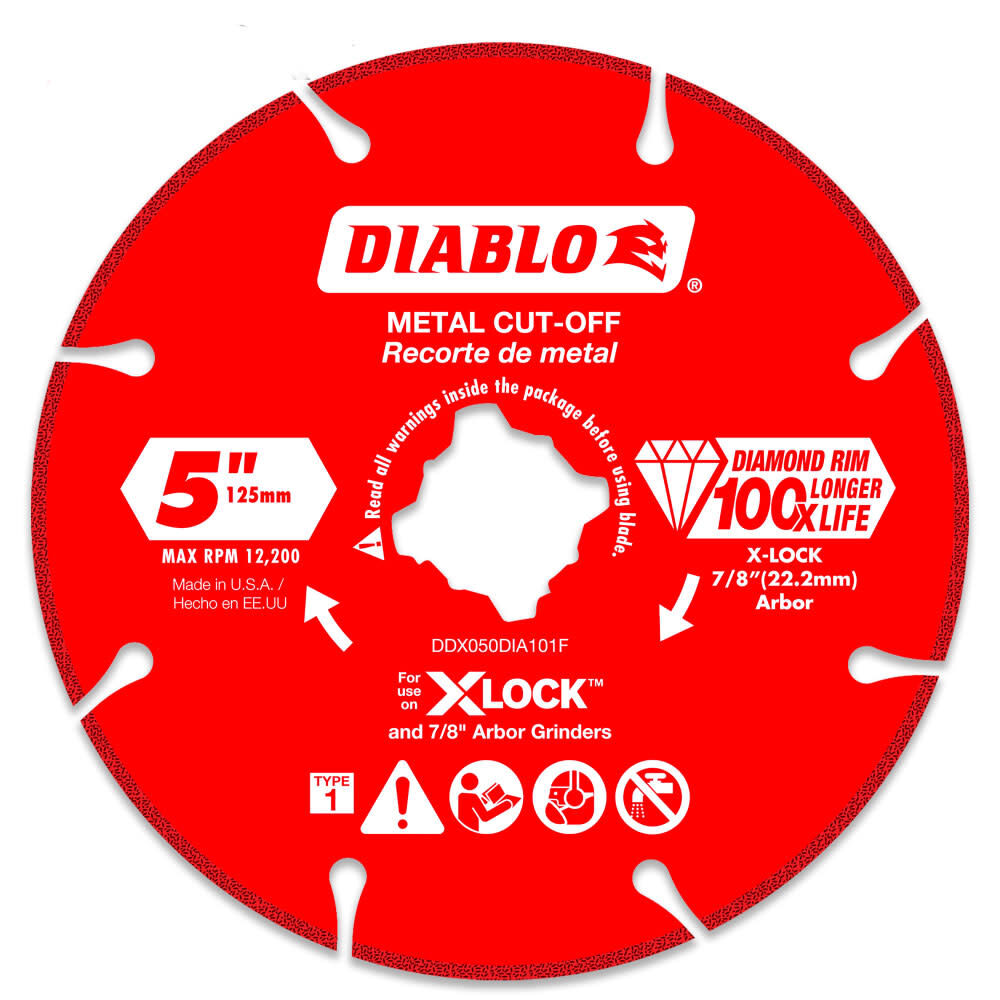 5 in. Diamond Disc for Metal Cutting with X-Lock & All Grinders DDX050DIA101F