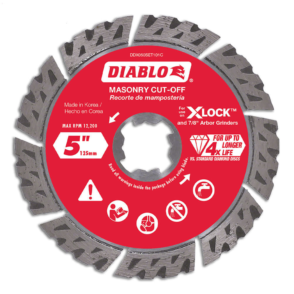 5 in. Diamond Segmented Turbo Masonry Cut-Off with X-LOCK arbor DDX050SET101C