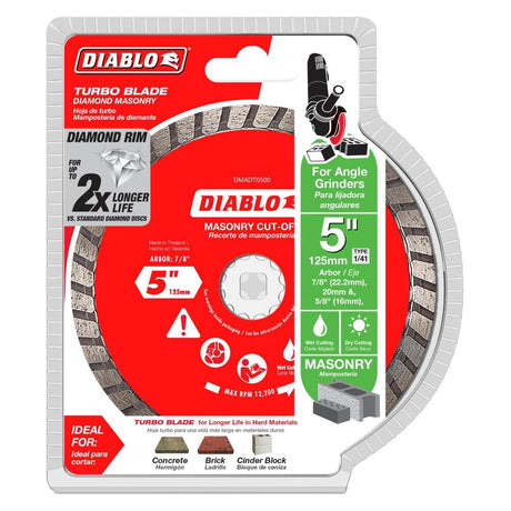 5in Diamond Turbo Cut Off Discs Masonry DMADT0500