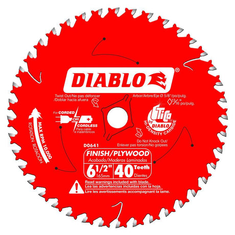 6-1/2 in. x 40 Tooth Finish Trim Saw Blade D0641X