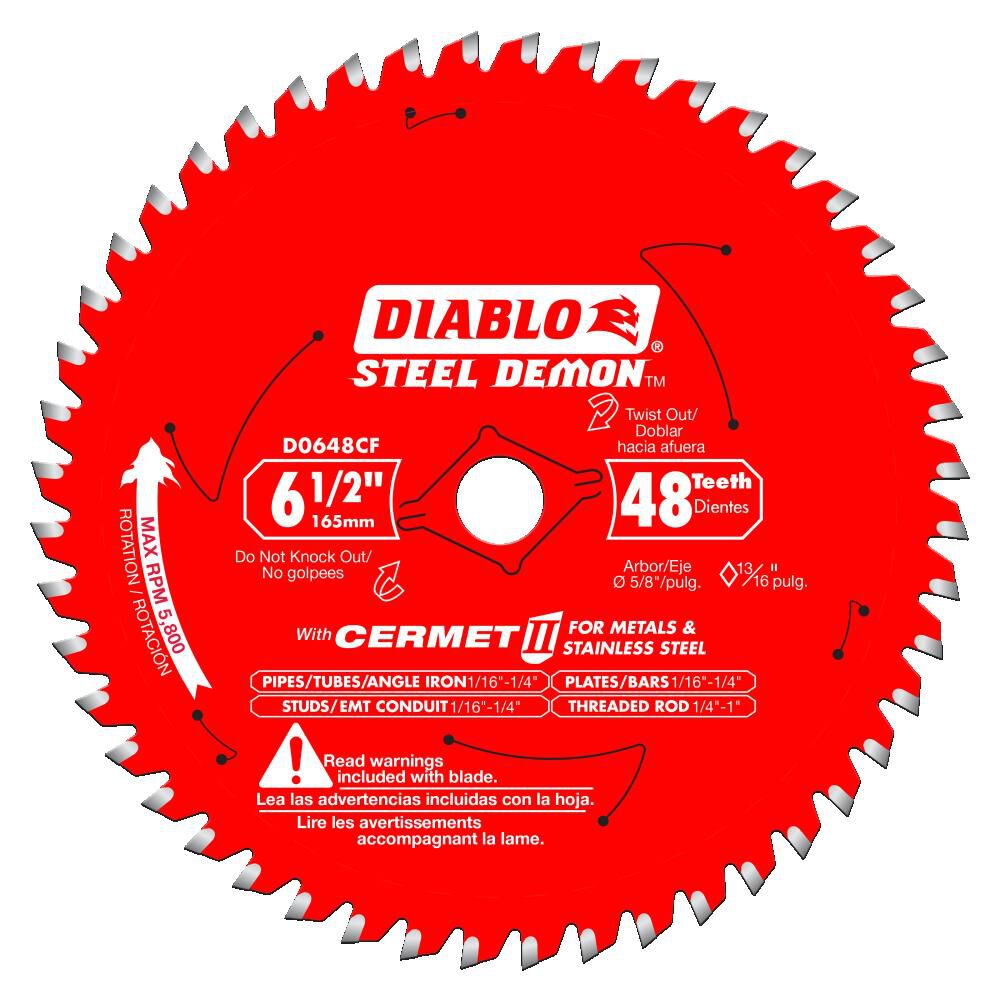 6 1/2 Inchx 48 Tooth Saw Blade for Metals & Stainless Steel D0648CFX