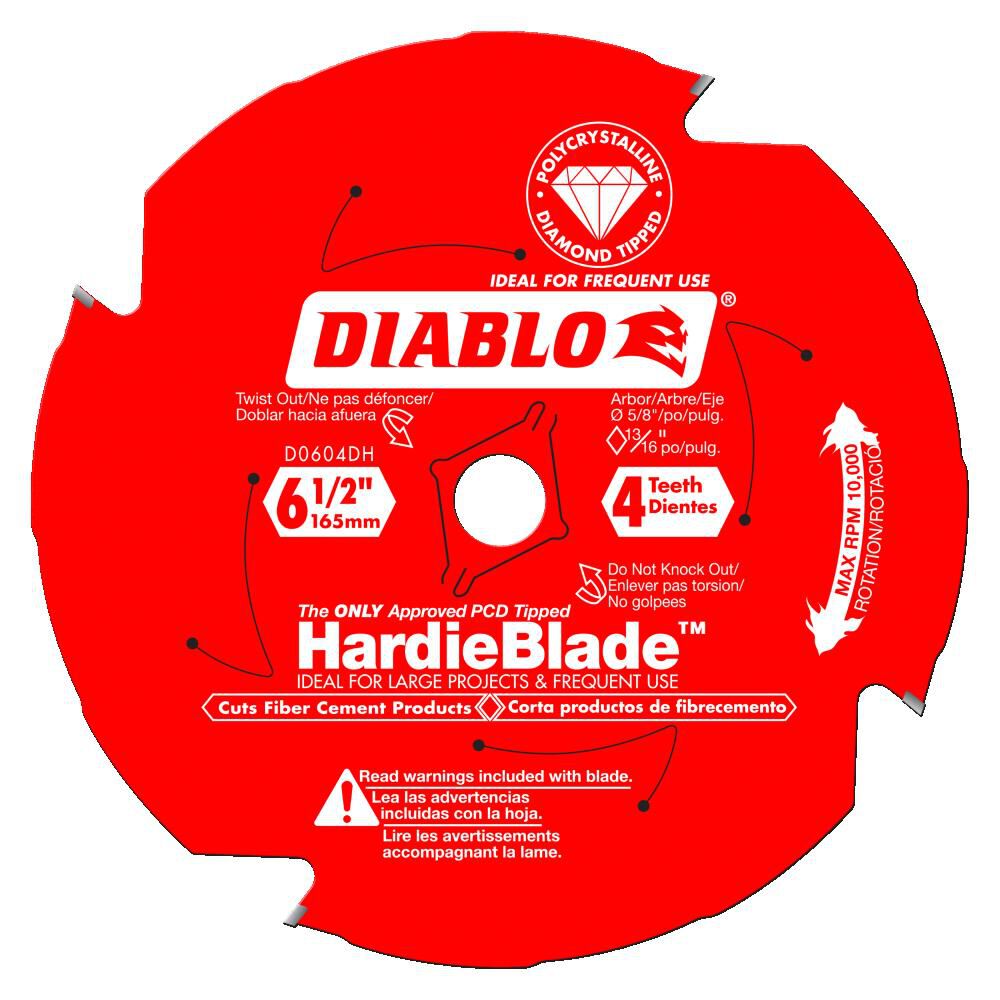 6-1/2 Inchx4 Tooth (PCD) Fiber Cement HardieBlade D0604DHA