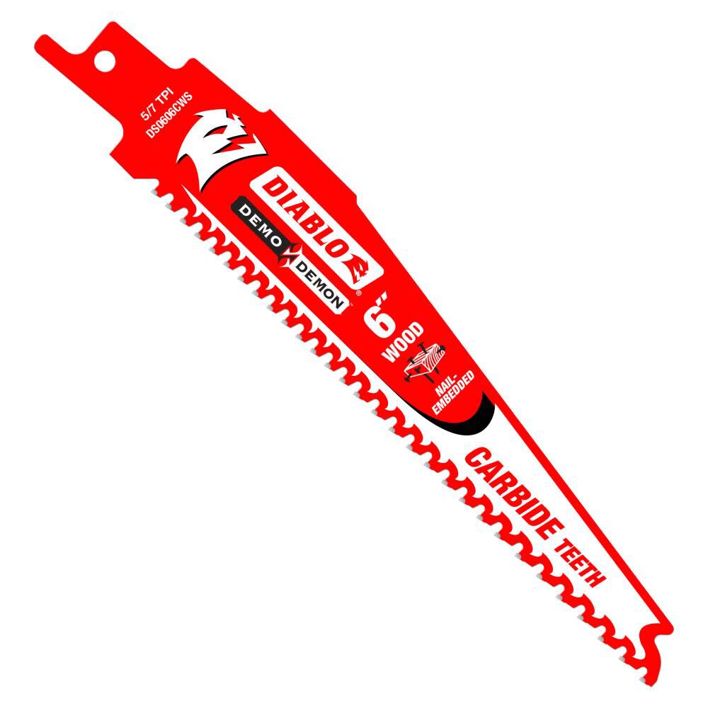 6in Demo Demon Carbide Recip Blade for Nail-Embedded Wood (3 pk) DS0606CWS3