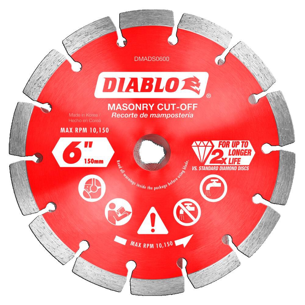 6in Diamond Segmented Cut-Off Discs for Masonry DMADS0600