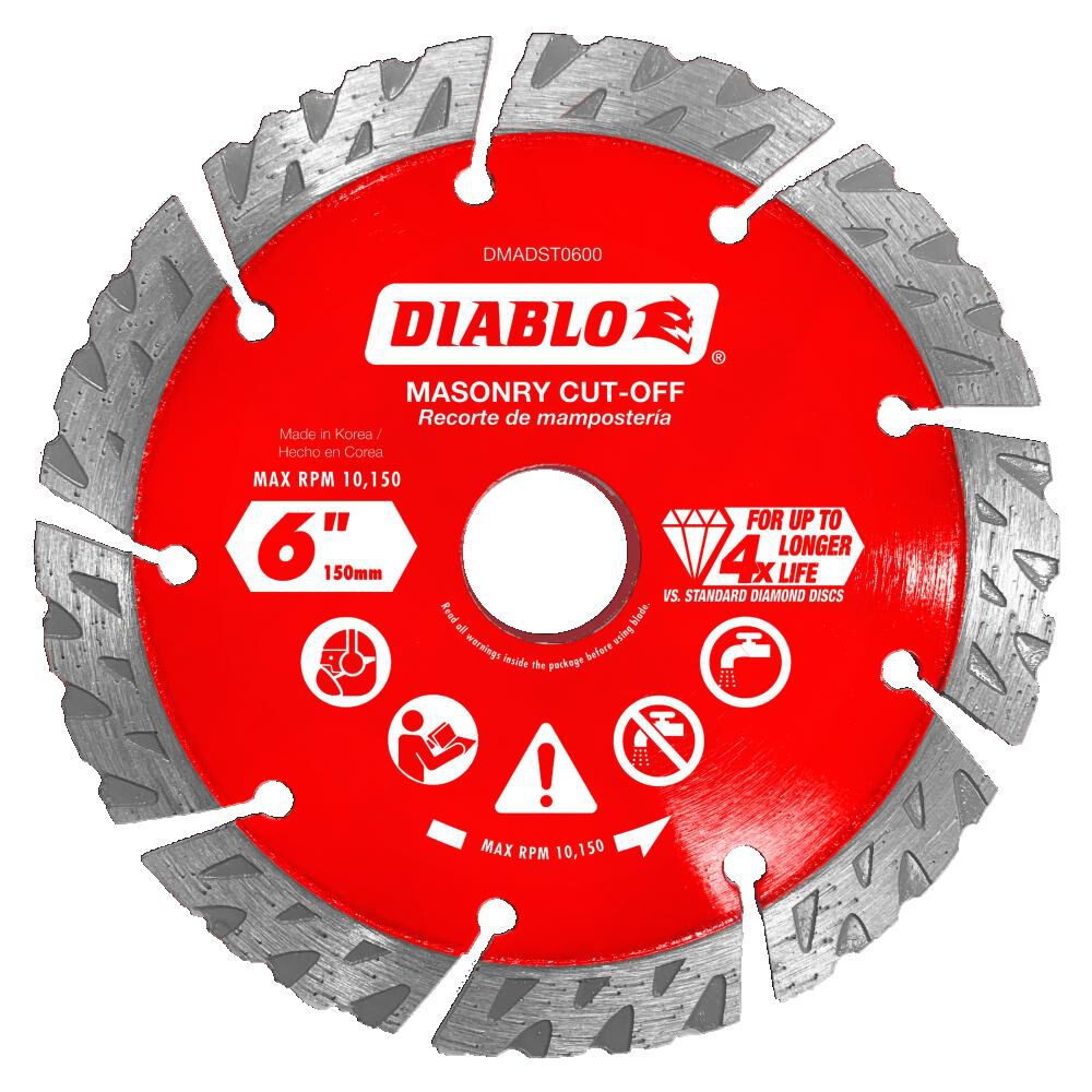 6in Diamond Segmented Turbo Cut-Off Discs for Masonry DMADST0600