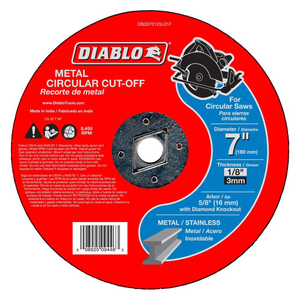 7 In. Metal Circular Cut Off Disc DBD070125L01F