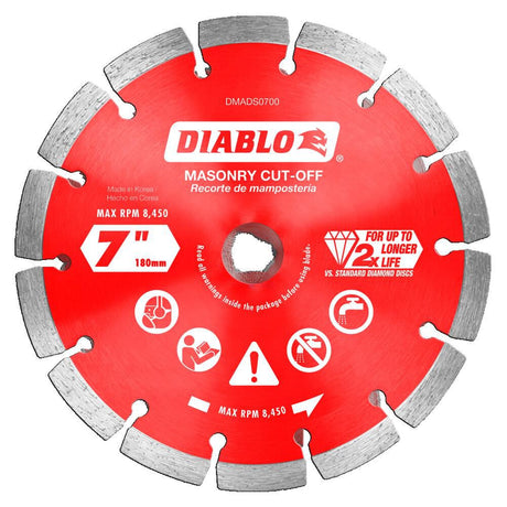 7in Diamond Segmented Cut-Off Discs for Masonry DMADS0700