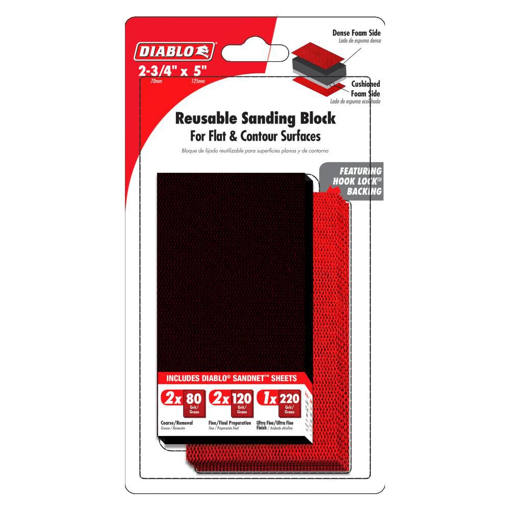 Hand Sanding Block 2 3/4in x 5in Reusable DFB234DUOH01G