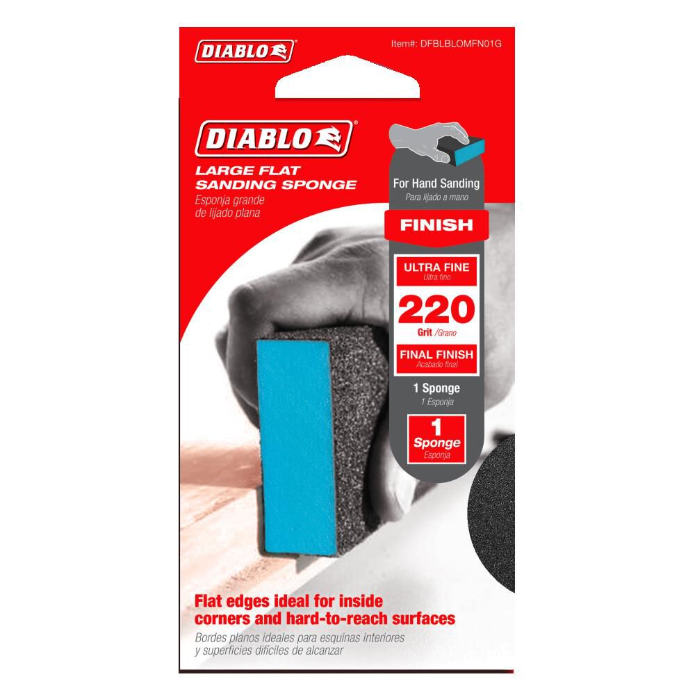 Large Flat 220-Grit (Ultra Fine) Sanding Sponge DFBLBLOMFN01G