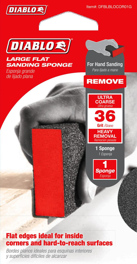 Large Flat Sanding Sponge 36-Grit (Ultra Coarse) DFBLBLOCOR01G