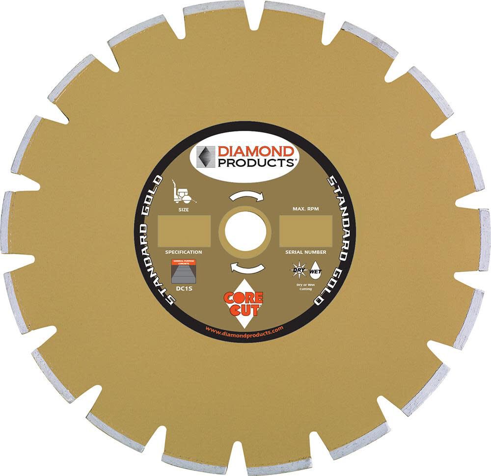 14 In. x .125 In. x 1 In. Standard Gold Dry Walk Behind Blade 11190