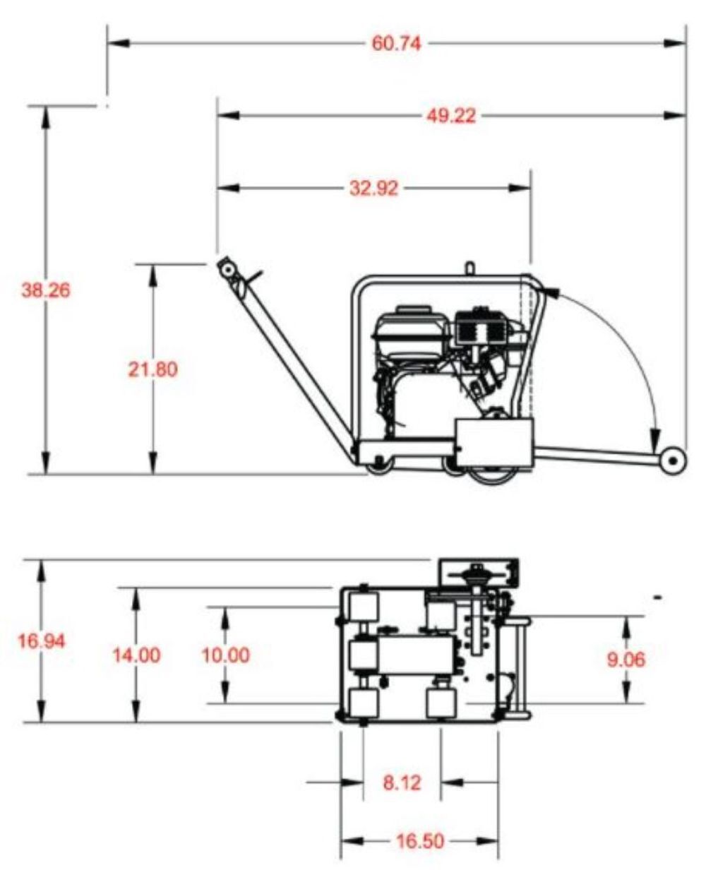 CC150XL-EE First Cut Concrete Saw True Early Entry Series 6in Honda GX160 Engine 4.8HP 32739