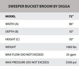 North America 72in Sweeper Bucket Broom BR-002009