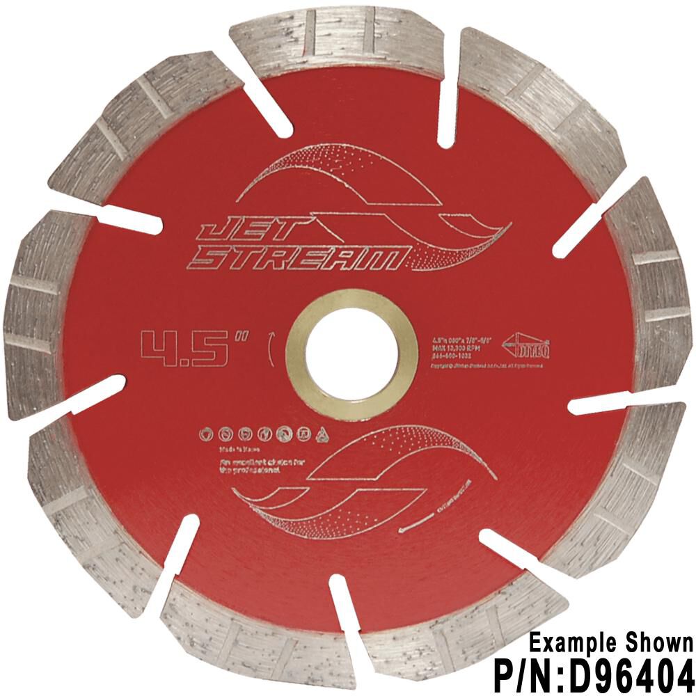 4.5in x .080in x 7/8in-5/8in Jet Stream Diamond Blades D96404