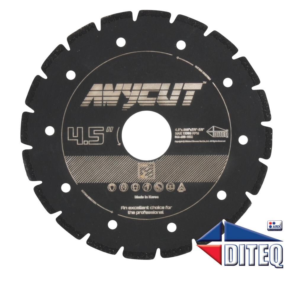 Anycut 4-1/2in Cut-Off Wheels 7/8in-5/8in Arbor - D11302 D11302