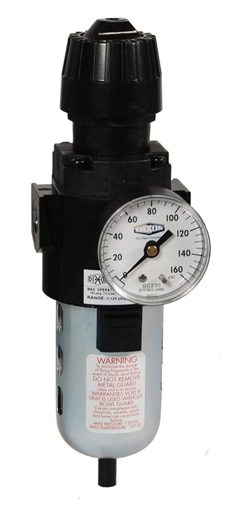 Valve and Coupling CB6 Compact Filter/Regulator Manual Transparent Bowl with Guard 70 SCFM 3/8in CB6-03MG
