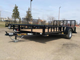 HD Pro Open Utility Trailer 14'x84in Pipe Top Single Axle ATV Side Ramps DL8414A135ATV