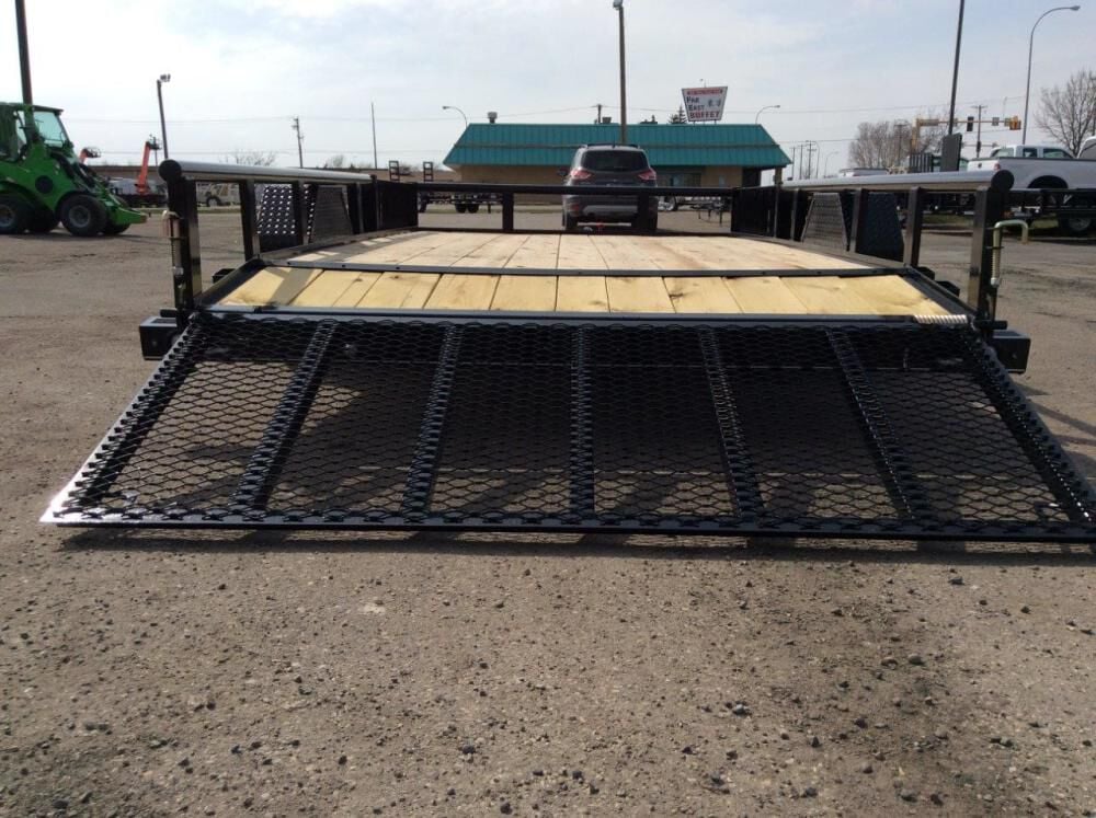 HD Pro Open Utility Trailer 14'x84in Pipe Top Single Axle ATV Side Ramps DL8414A135ATV