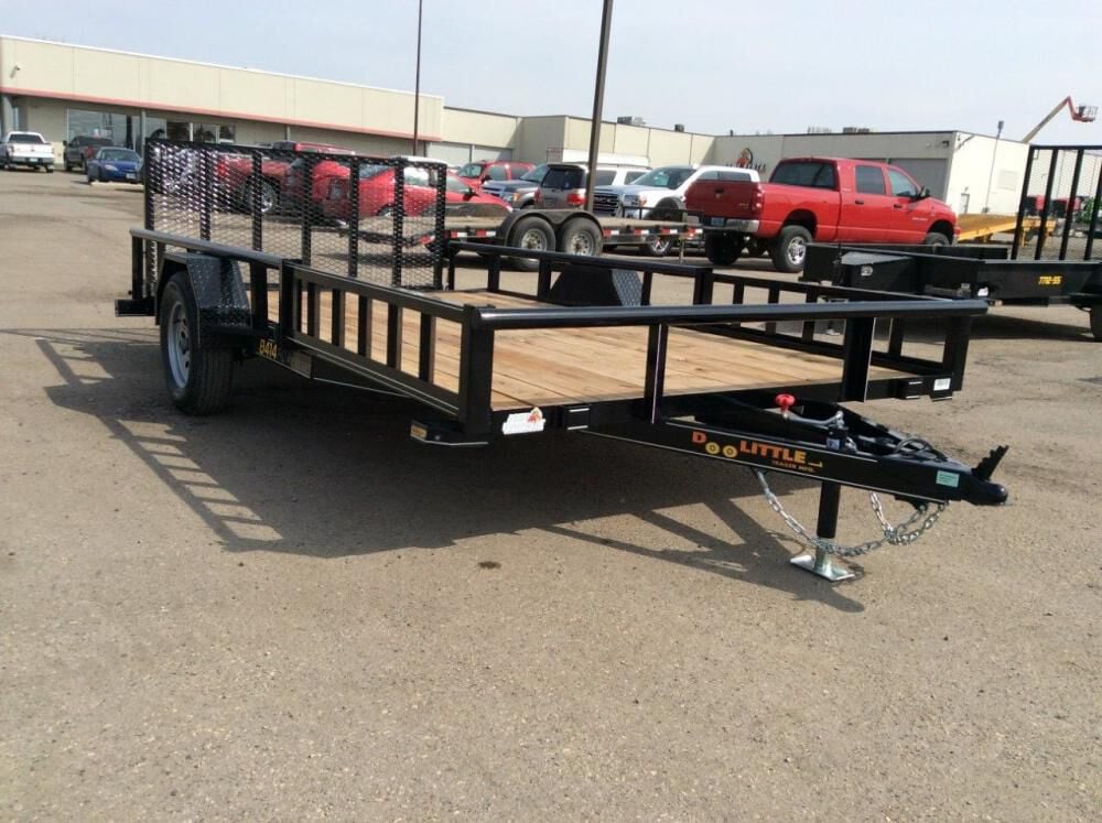 HD Pro Open Utility Trailer 14'x84in Pipe Top Single Axle ATV Side Ramps DL8414A135ATV