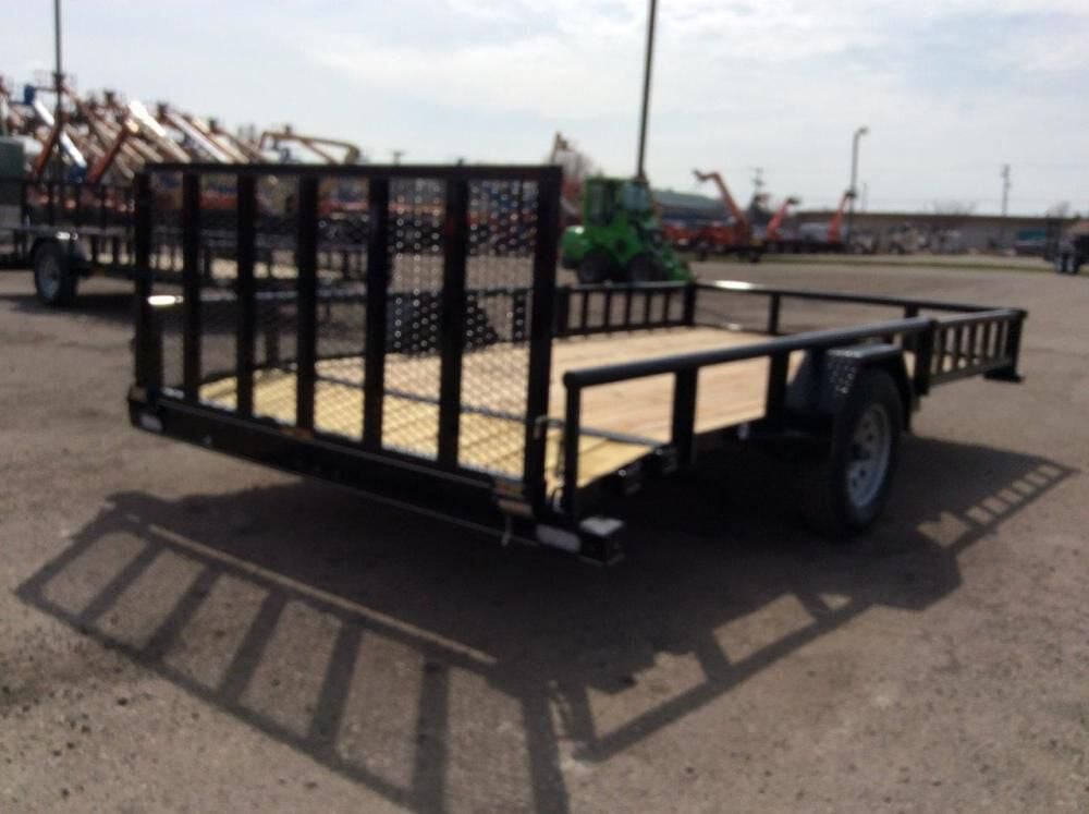 HD Pro Open Utility Trailer 14'x84in Pipe Top Single Axle ATV Side Ramps DL8414A135ATV