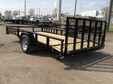 HD Pro Open Utility Trailer 14'x84in Pipe Top Single Axle ATV Side Ramps DL8414A135ATV