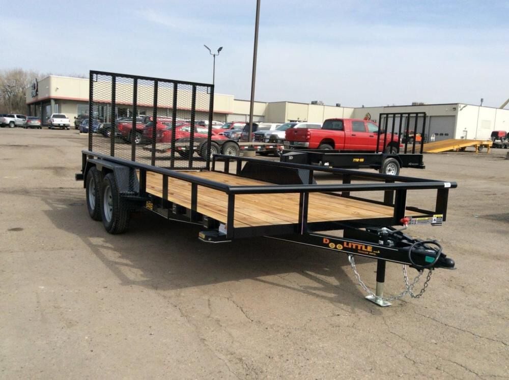 HD Pro Open Utility Trailer 16'x84in Pipe Top Tandem Axle ATV Side Ramps DL8416A235ATV