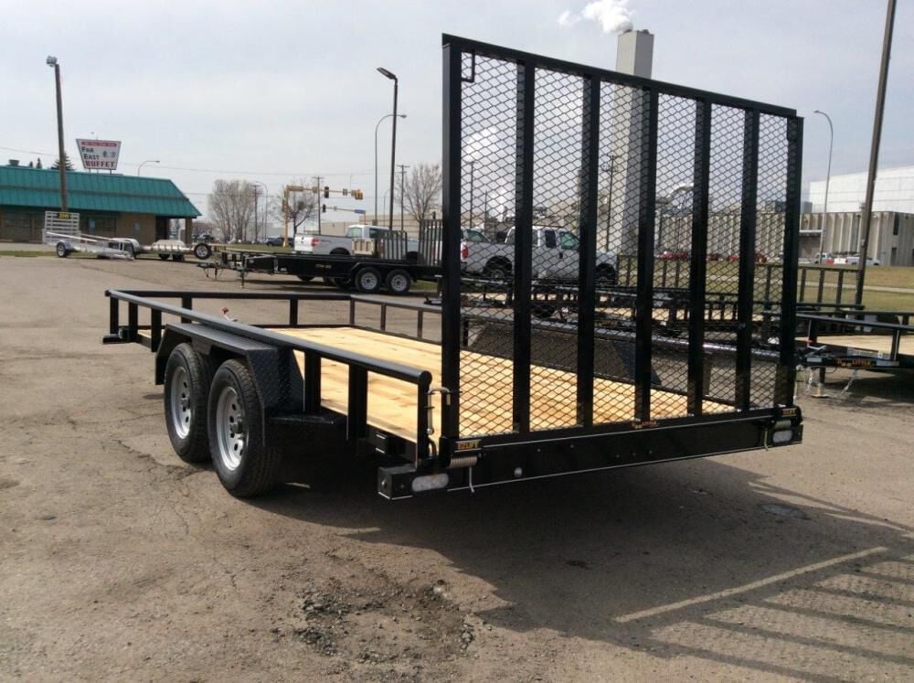 HD Pro Open Utility Trailer 16'x84in Pipe Top Tandem Axle ATV Side Ramps DL8416A235ATV