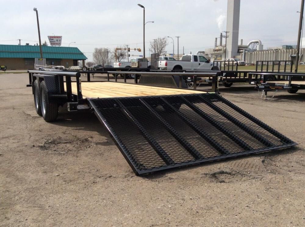 HD Pro Open Utility Trailer 16'x84in Pipe Top Tandem Axle ATV Side Ramps DL8416A235ATV