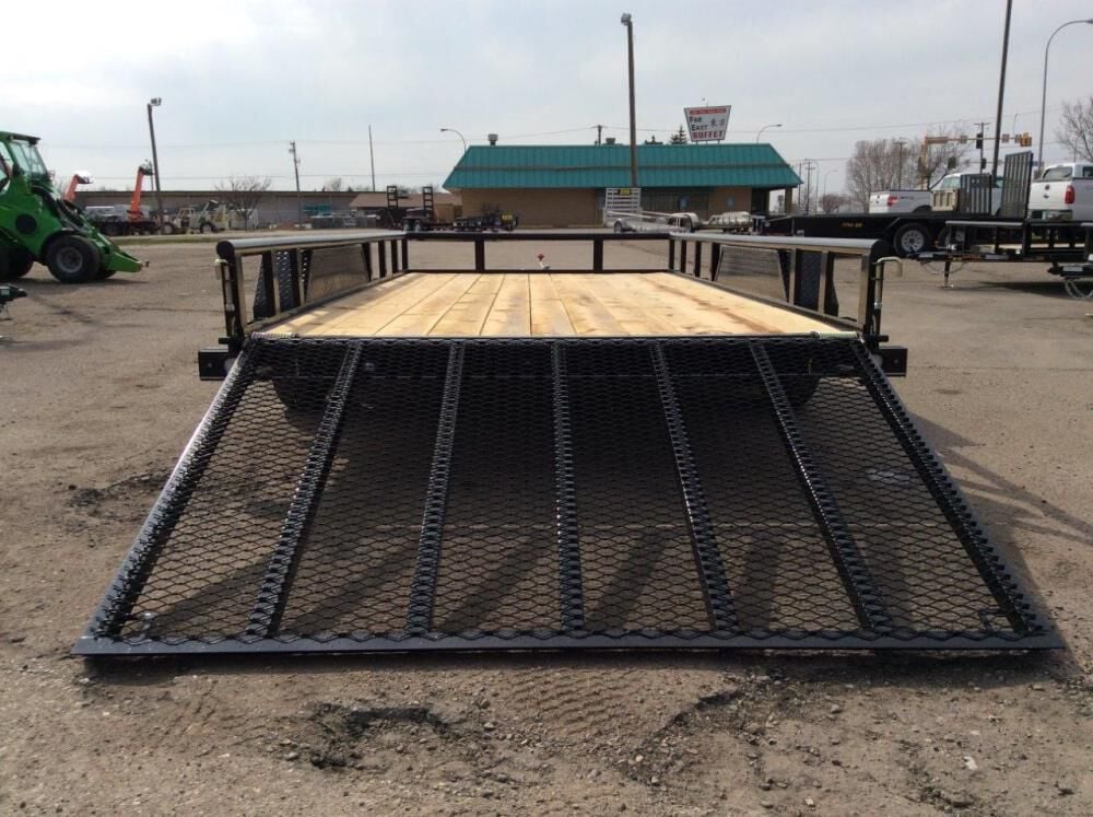 HD Pro Open Utility Trailer 16'x84in Pipe Top Tandem Axle ATV Side Ramps DL8416A235ATV