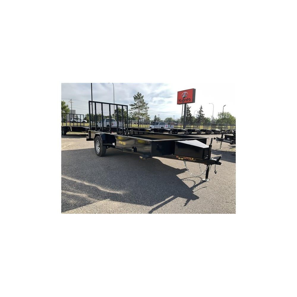 Steel Sided 7714-SS 12' x 77in Single Axle Open Utility Trailer SS7714