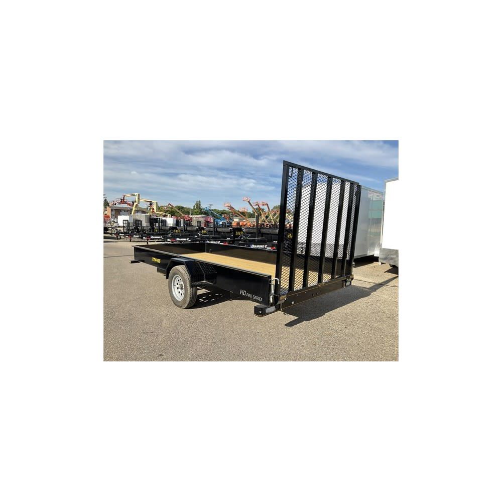 Steel Sided 7714-SS 12' x 77in Single Axle Open Utility Trailer SS7714