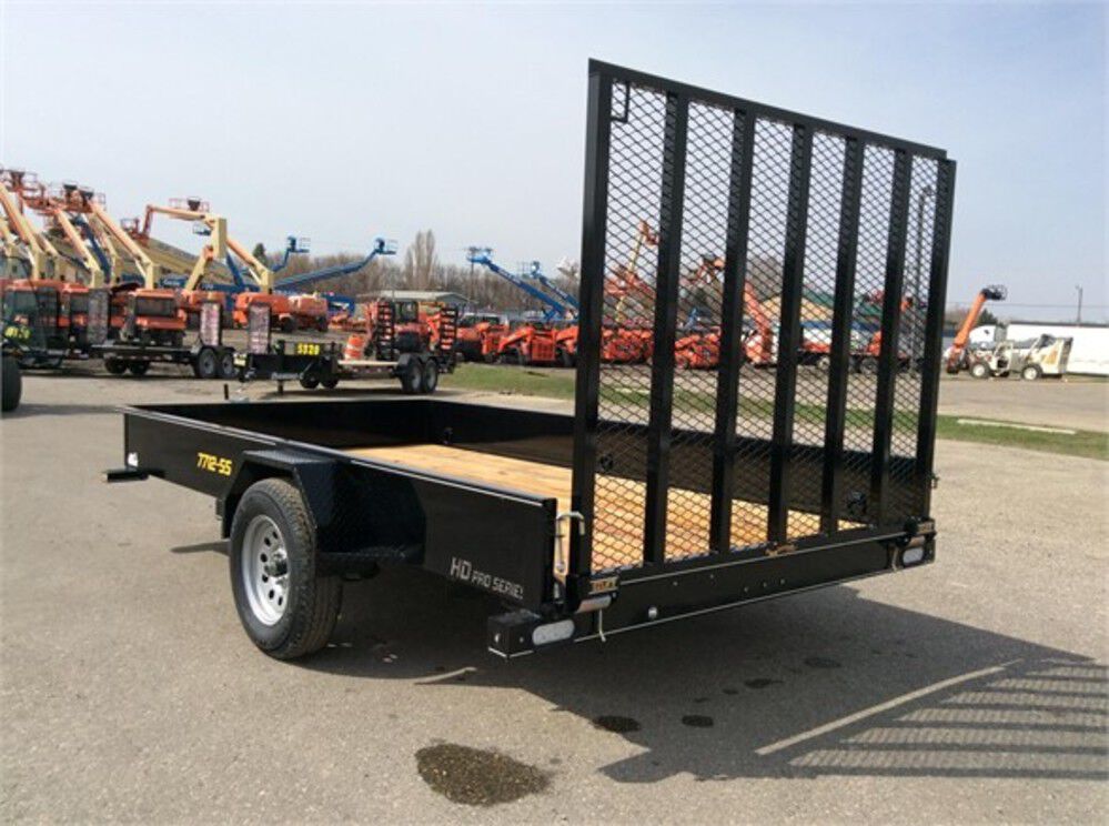 Steel Sided Open Utility Trailer 12'x77in Single Axle HD Pro Toolbox SS7712A135