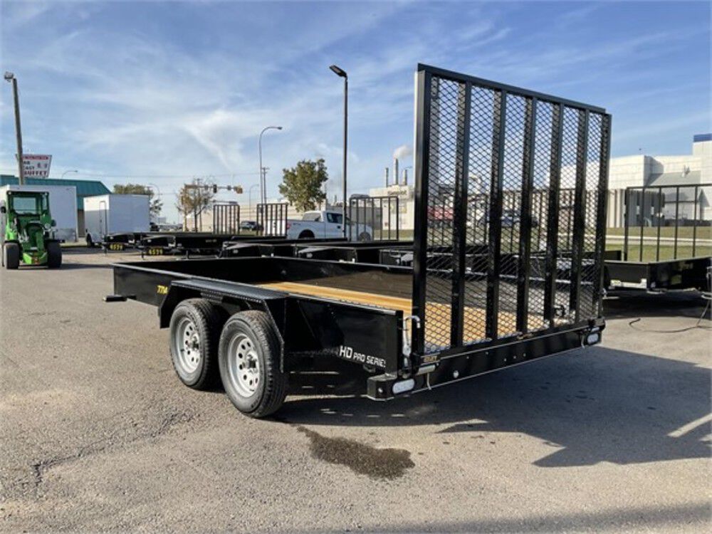 Steel Sided Open Utility Trailer 14'x77in Tandem Axle HD Pro Toolbox SS7714A235