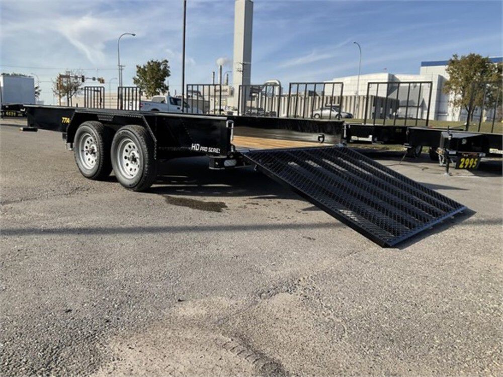 Steel Sided Open Utility Trailer 14'x77in Tandem Axle HD Pro Toolbox SS7714A235