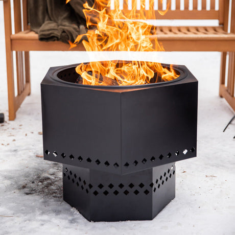 Wood/Pellet Firepit 22in Portable with Carry Cover 895027