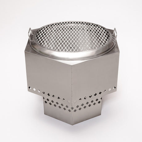 Wood/Pellet Firepit 22in Stainless Steel with Grate & Carry Cover 895028