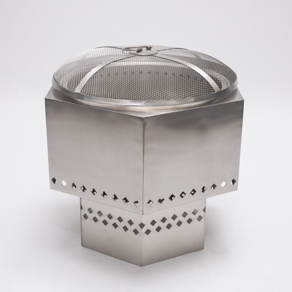 Wood/Pellet Firepit 22in Stainless Steel with Grate & Carry Cover 895028