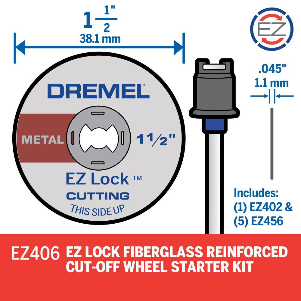 6-Piece Steel 1-1/2-in Cutting Wheel Accessory Kit EZ406-02