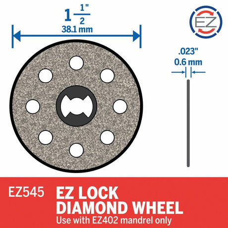 Diamond Grit 1-1/2-in Cutting Wheel Accessory EZ545