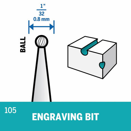 1/32 In. (0.8 mm) Engraving Bit 105