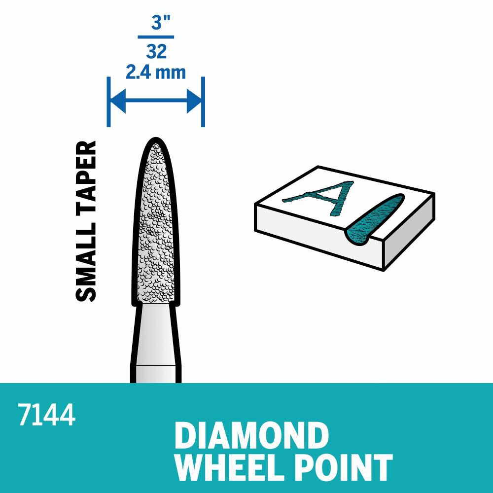 Diamond Grit 3/32-in Cutting Bit Accessory 7144