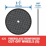 5 pc. 1-1/4 In. Fiberglass Reinforced Cut-Off Wheel 426