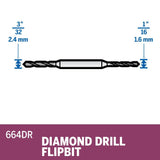 2-Piece Diamond Grit 3/32-in Cutting Bit Accessory 664DR