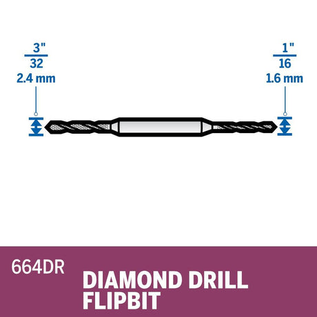 2-Piece Diamond Grit 3/32-in Cutting Bit Accessory 664DR