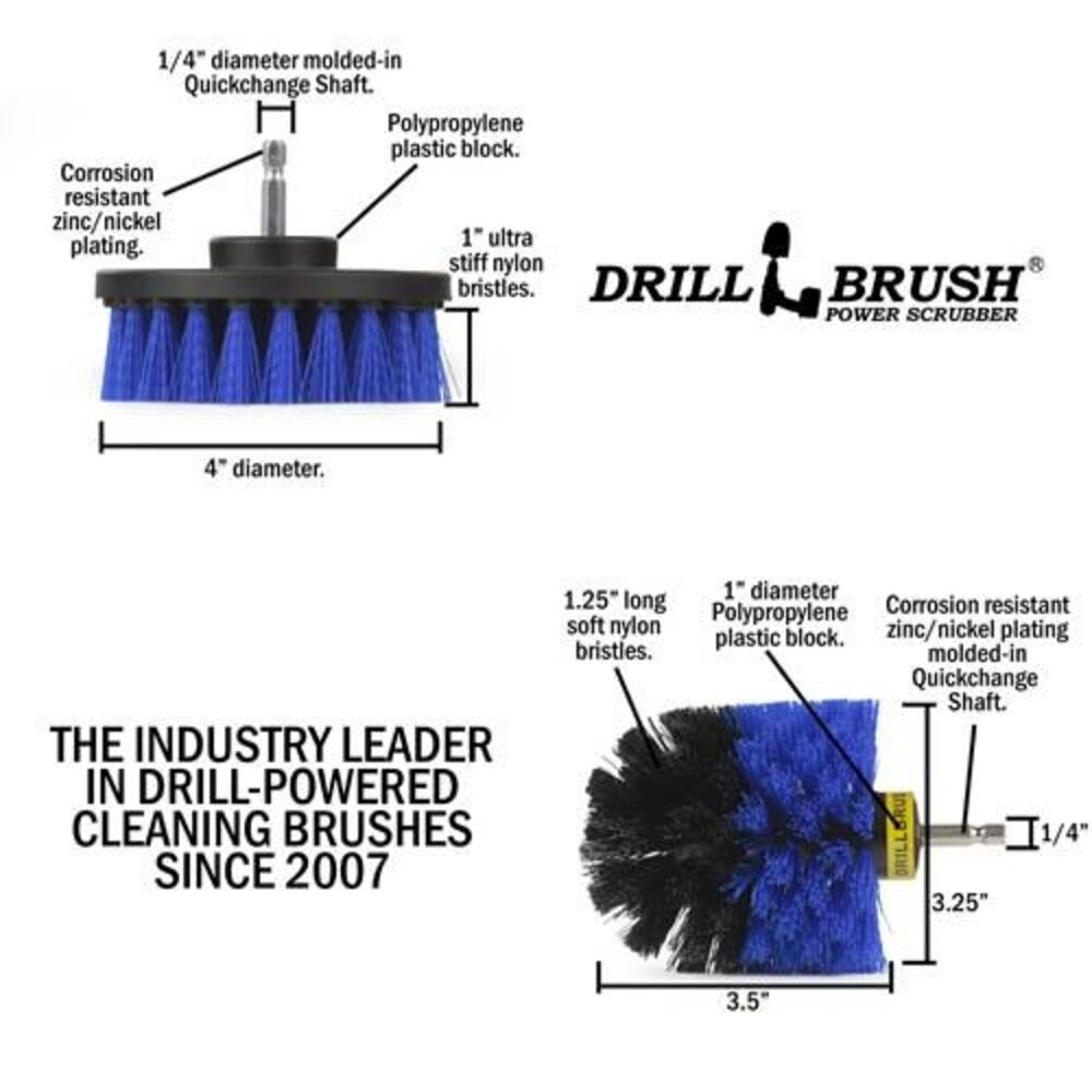 Brush Pool & Marine Cleaning Kit Medium Stiff Nylon Bristles 2pc B-S-40-QC-DB