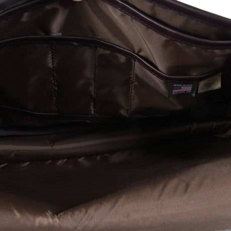 Pack 12 Liter Capacity Brown Pebbled Leather Book Bag LP-135-BRN