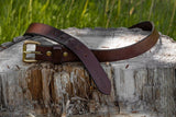 Pack 1.5 In. W x 42 In. Waist Size Brown Leather Belt DP-202-BRN-42