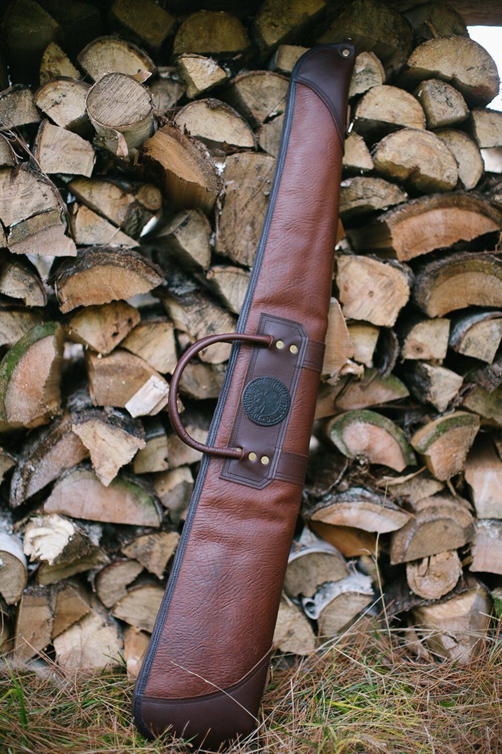 43 In. L Brown Trim Bison Leather Shotgun Case LB-510-43-BRN